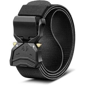 Mens tactical belt adjustable nylon webbing quick release buckle outdoor duty wo